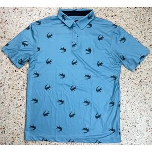 Flomotion Alligator Pattern Men's Short Sleeve Golf Polo‎ Shirt Size Large